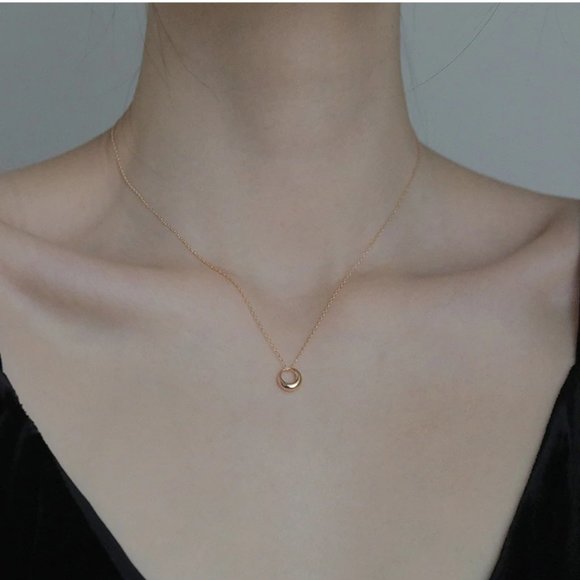 *NEW Yellow Gold Round Pendant Chain Necklace - Picture 2 of 9